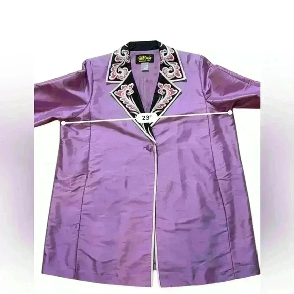 Bob Mackie 100% Silk Jacket Wearable Art Women’s Embroidery Blazer Size Large. - Picture 8 of 8